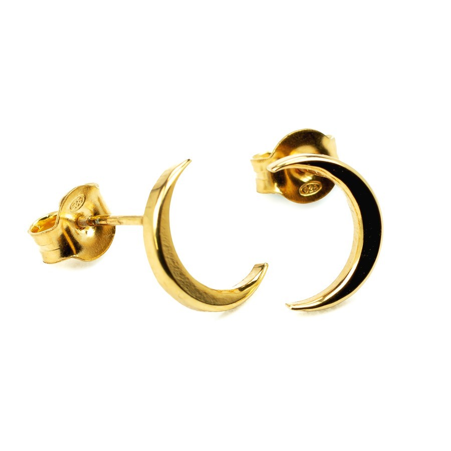 Goldene Sichelmond Ohrstecker – Modern & stilvoll