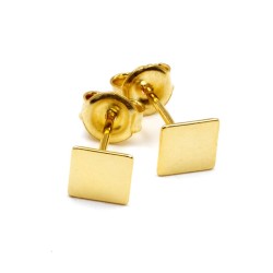 Quadratische Silber-Ohrstecker gelbvergoldet