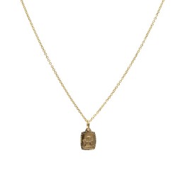 Schutzengel auf einer rechteckigen Form. Aus echtem Gold