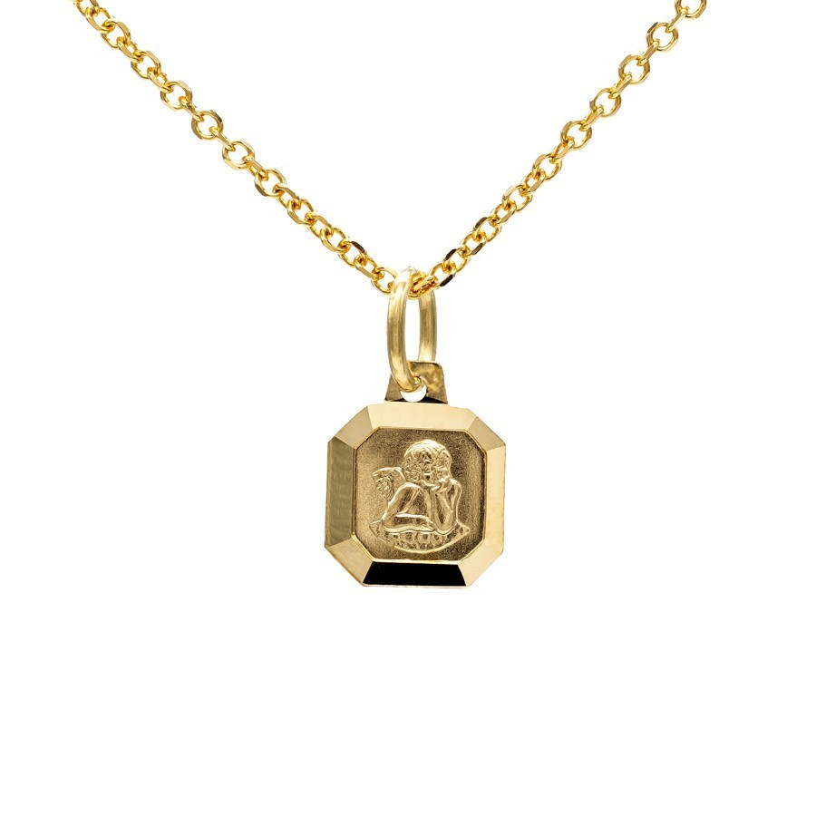 Achteckiger Schutzengel aus echtem Gold. Ideales Geschenk.