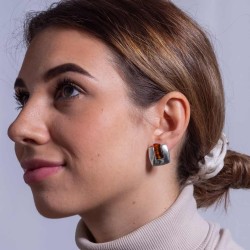 Handgefertigte Bernstein-Ohrringe | Einzigartige Clips in Silber