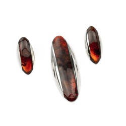 Anhänger mit echtem Bernstein. Ovaler Form. Unikat aus Ostsee!