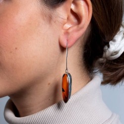Naturbernstein Ohrringe. Handgefertigtes Design. Greif zu!
