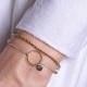 Beiges Schnur Armband mit Ring und Plättchen