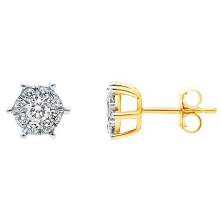 Exklusive Diamant Ohrstecker – 0,10 ct, Weiß- & Gelbgold