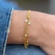 Ziehverschluss Armband Gold mit Zirkonia