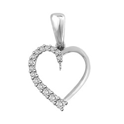 Eleganter Herzanhänger mit Diamanten – Weiß- und Gelbgold