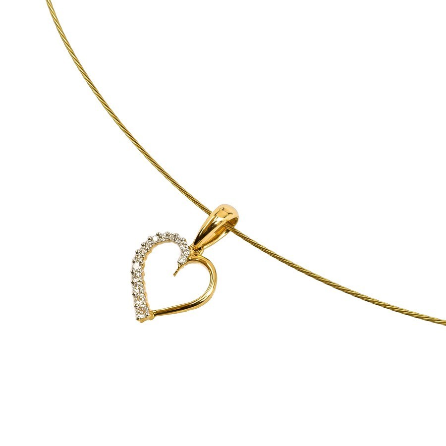 Eleganter Herzanhänger mit Diamanten – Weiß- und Gelbgold