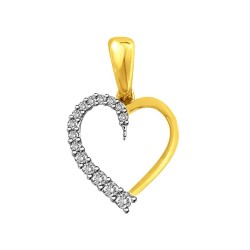 Eleganter Herzanhänger mit Diamanten – Weiß- und Gelbgold