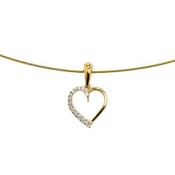 Eleganter Herzanhänger mit Diamanten – Weiß- und Gelbgold