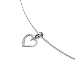 Eleganter Herzanhänger mit Diamanten – Weiß- und Gelbgold