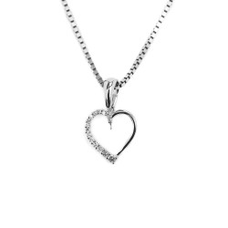 Eleganter Herzanhänger mit Diamanten – Weiß- und Gelbgold