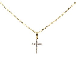 Goldener Kreuzanhänger mit Diamanten – 0,05 ct, EGL-Zertifikat