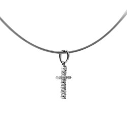 Goldener Kreuzanhänger mit Diamanten – 0,05 ct, EGL-Zertifikat