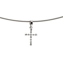 Goldener Kreuzanhänger mit Diamanten – 0,05 ct, EGL-Zertifikat