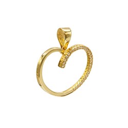 Bezauberndes Herz aus 585 Gelbgold und Heißgold mit Zirkonia