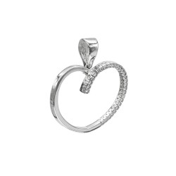 Bezauberndes Herz aus 585 Gelbgold und Heißgold mit Zirkonia