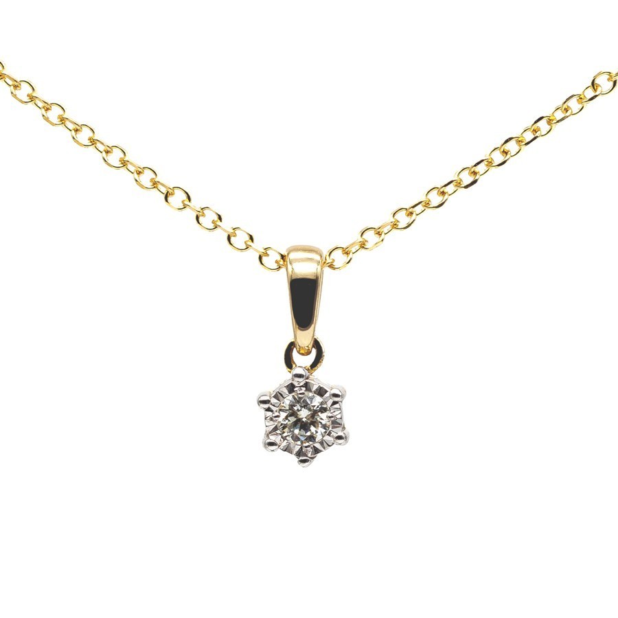 Diamantanhänger in Gelb- und Weißgold – Strahlende Eleganz