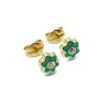 Kinderohrstecker Grüne🍀 Blumen mit Zirkonia. 585 Gold. Greif zu!