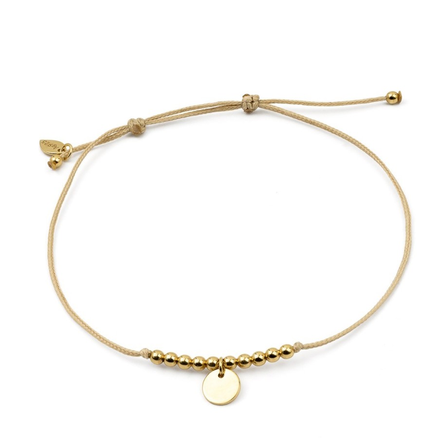 Schnur-Armband mit vergoldeten Kugeln & Plättchen – Edles Geschenk