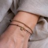 Schnur-Armband mit vergoldeten Kugeln & Plättchen – Edles Geschenk