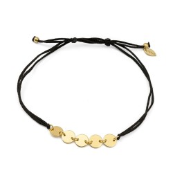 Schnurarmband mit 5 vergoldeten Plättchen – Symbol & Stil