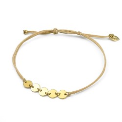 Schnurarmband mit 5 vergoldeten Plättchen – Symbol & Stil