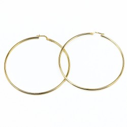 Trendige 7 cm Creolen in Weiß und Gelb – 925er Silber