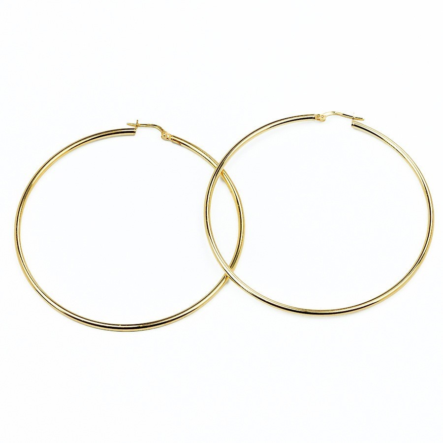 Trendige 7 cm Creolen in Weiß und Gelb – 925er Silber