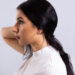 Trendige 7 cm Creolen in Weiß und Gelb – 925er Silber