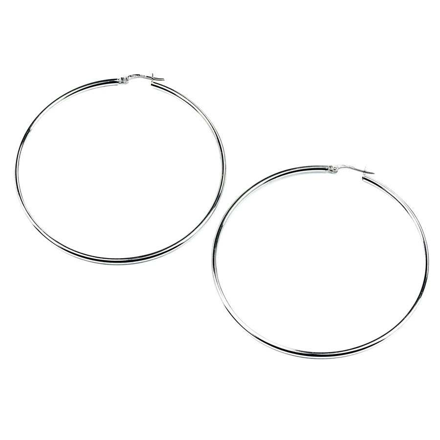 Trendige 7 cm Creolen in Weiß und Gelb – 925er Silber