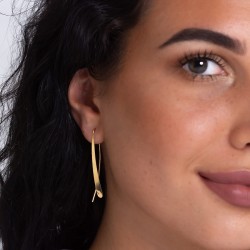 Gelb und Weiß Stab-Ohrringe – Filigraner Luxus für modebewusste Frauen