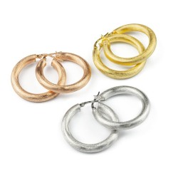 Matte Creolen in Silber & Rosé – Eleganter Schmuck für jeden Tag