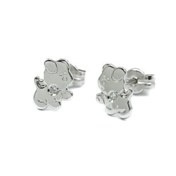 Hunde Ohrstecker aus hochwertigem 585 Weißgold. Hier erhältlich!