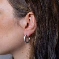 Matte Creolen in Silber & Rosé – Eleganter Schmuck für jeden Tag