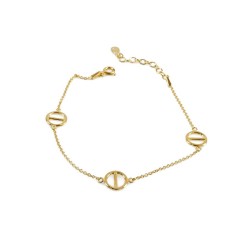 Vergoldetes Silberarmband – modernes Design mit Kreisstichen