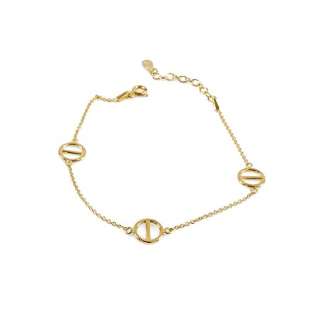 Vergoldetes Silberarmband – modernes Design mit Kreisstichen