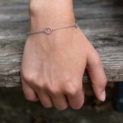 Vergoldetes Silberarmband – modernes Design mit Kreisstichen