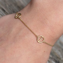 Vergoldetes Silberarmband – modernes Design mit Kreisstichen