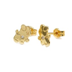 Hunde Ohrstecker aus Gelbgold - toller Kinderschmuck nur bei TCJ