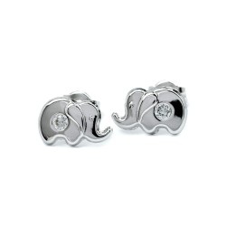 🐘 Weißgold Kinderohrringe - Elefanten Design | Perfektes Schmuckgeschenk