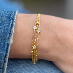 Elegantes Armband – Vergoldet,Roségold & Silber mit Zirkonia