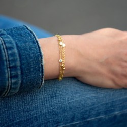 Elegantes Armband – Vergoldet,Roségold & Silber mit Zirkonia