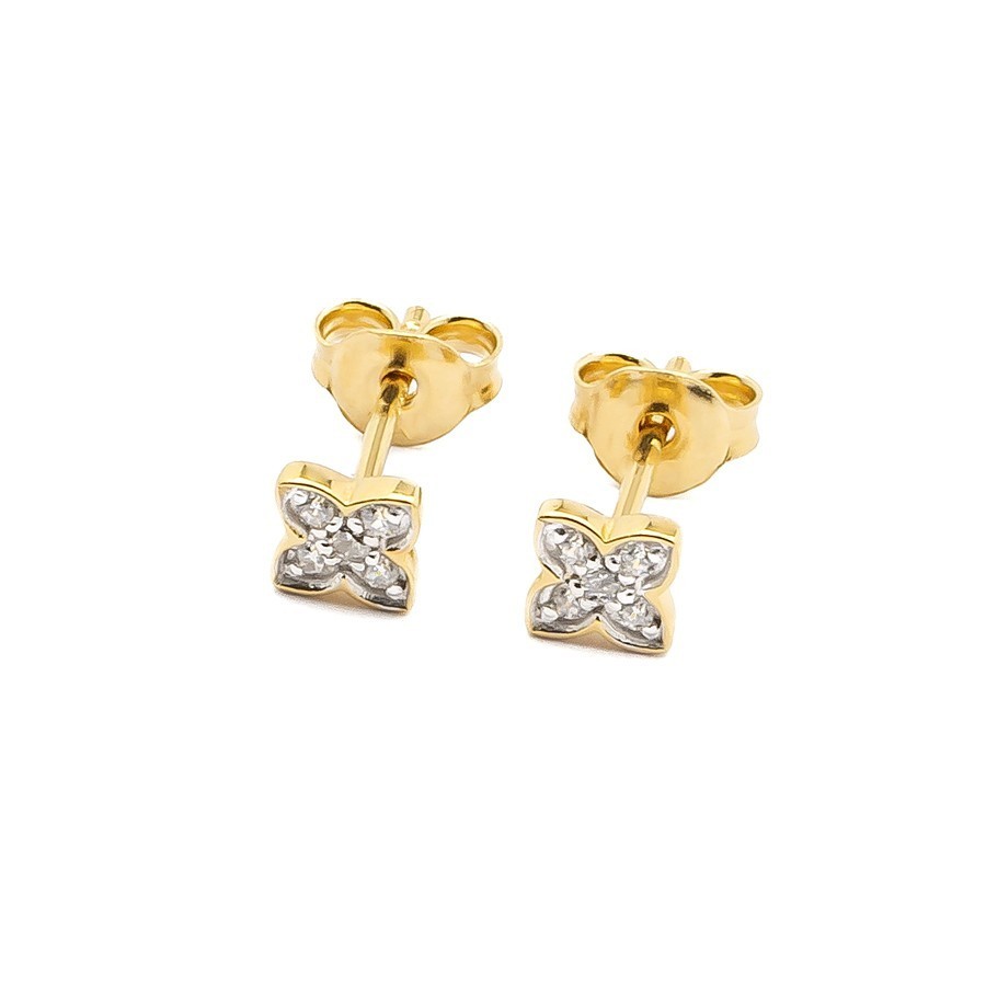 Blumen-Ohrstecker aus Sterling Silber mit Zirkonia – Eleganz & Glanz