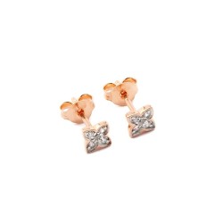 Blumen-Ohrstecker aus Sterling Silber mit Zirkonia – Eleganz & Glanz