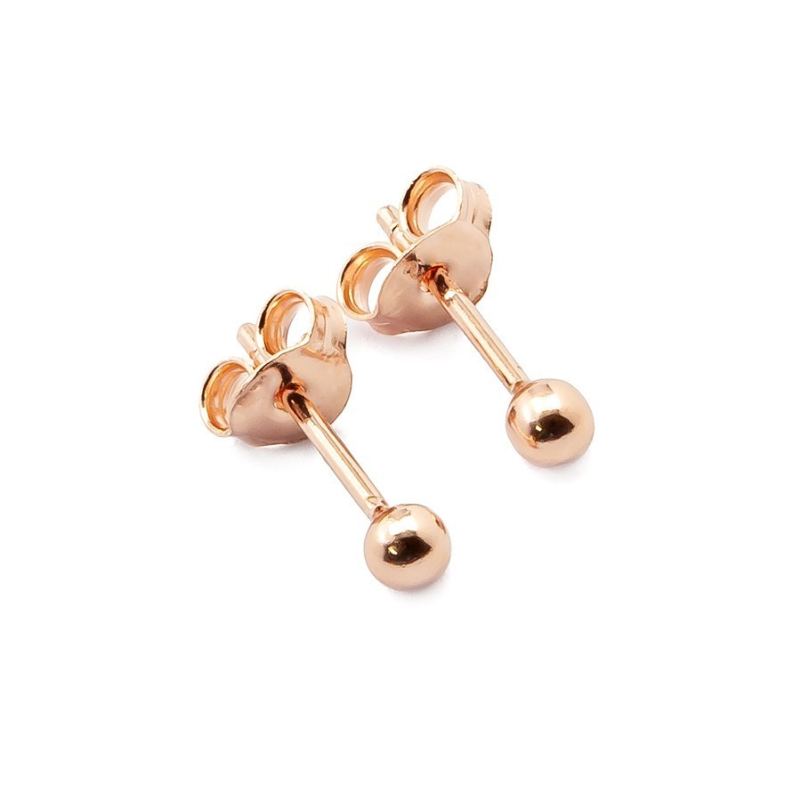 3 mm Kugelohrstecker – Gold, Weiß & Rosé | Zeitlose Eleganz