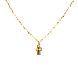 Kleines Kreuz aus Gold. Perfekt für Erstkommunion und Taufe.