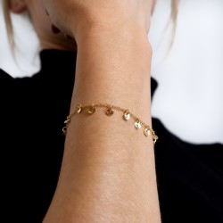 DOTS Armband – filigranes Goldarmband mit schimmernden Anhängern