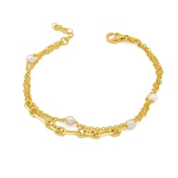 CHAIN Armband mit Perlen – Trendy Armband