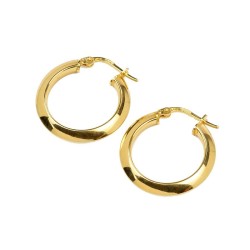 Vergoldete Creolen in modernem Kanten-Design – Eleganz trifft Stil